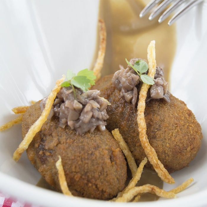 Croquetas de Setas con Duxelle de Champiñones